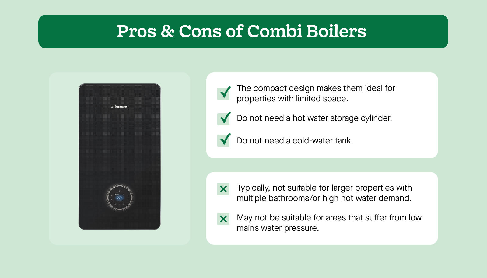 Pros and cons of combi boilers 